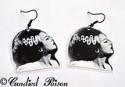 Horror Movie Star Bride of Frankenstein Earrings.