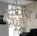 Wine glass chandelier