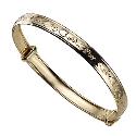 Child's 9ct Gold Heart & Flower Expander Bangle