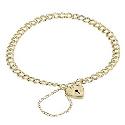 9ct Gold 7.25"" Double Curb & Padlock Charm Bracelet