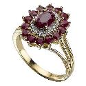 9ct Gold Diamond and Ruby Ring