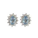 9ct Yellow Gold Blue Topaz Stud Earrings