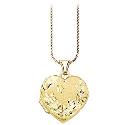 9ct Gold Diamond Cut Heart Locket