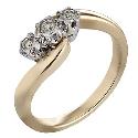 9ct Gold Diamond Trilogy Ring