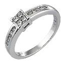 18ct White Gold Quarter Carat Princessa Ring