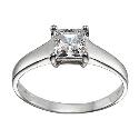 9ct White Gold Princess-cut Cubic Zirconia Ring