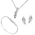 Sterling Silver Earrings Pendant Bracelet Jewellery Set