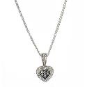 Silvermist Quarter Carat Grey White Diamond Heart Pendant