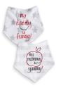Two Pack Mum And Dad Slogan Bibs