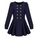 Gossip Girl Navy Flare Wool Coat